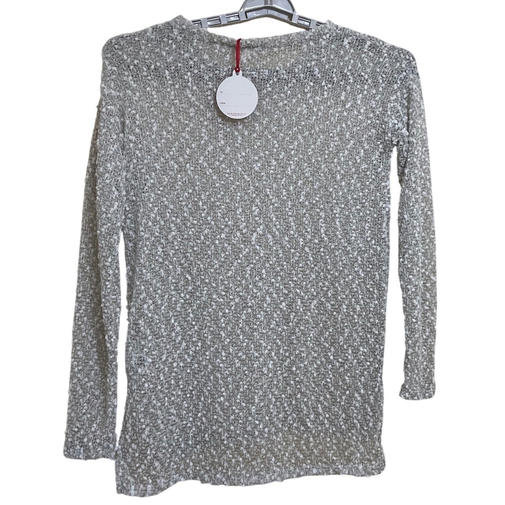 Aeropostale Sweater Women S Gray New Popcorn Knit Metallic Crew Neck 18.5x29